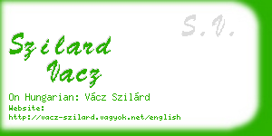 szilard vacz business card