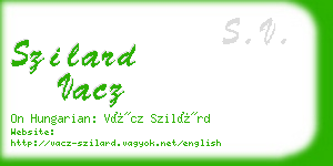 szilard vacz business card